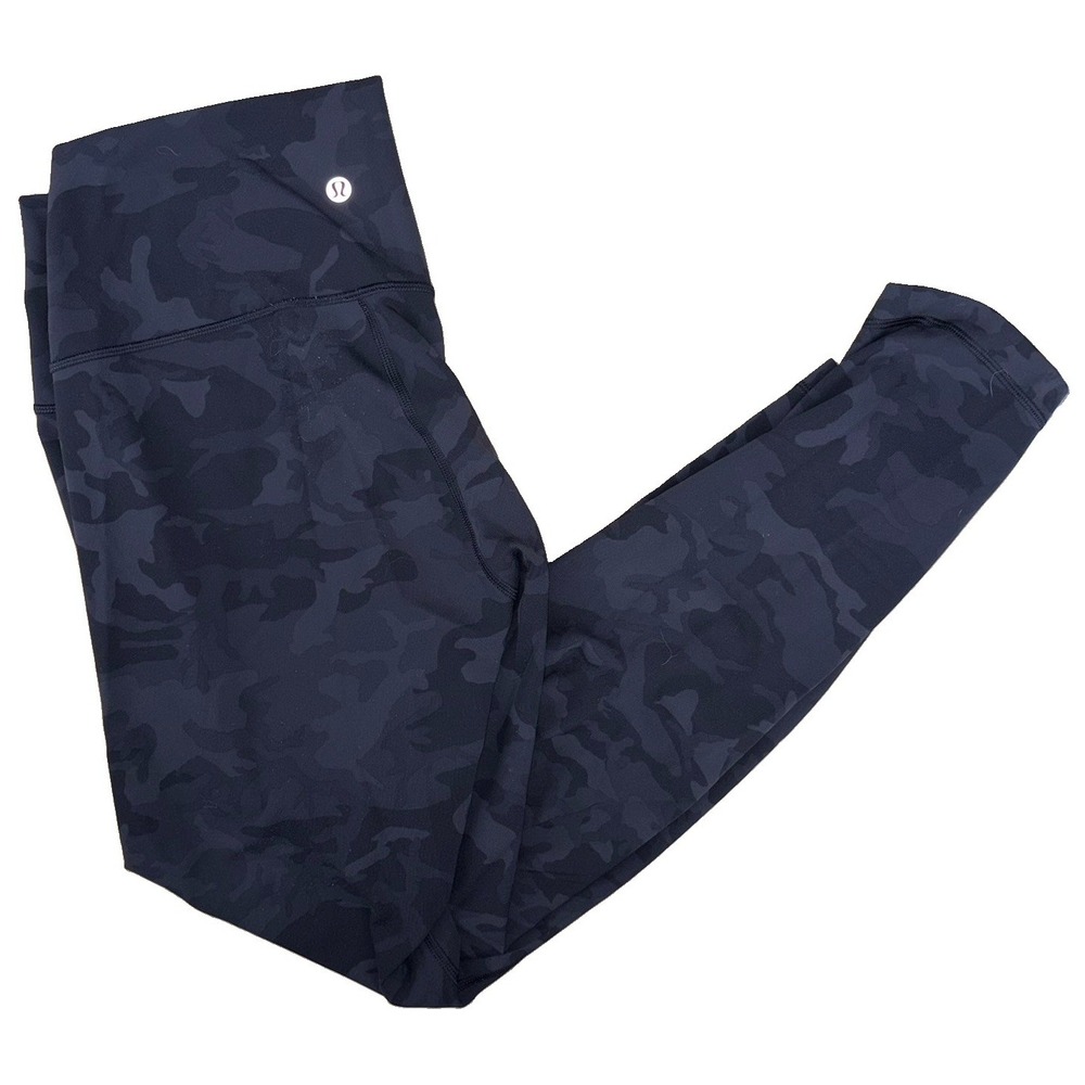 Lululemon Wunder Under High Rise Tight 25" Black Camo Print Leggings Women's 12